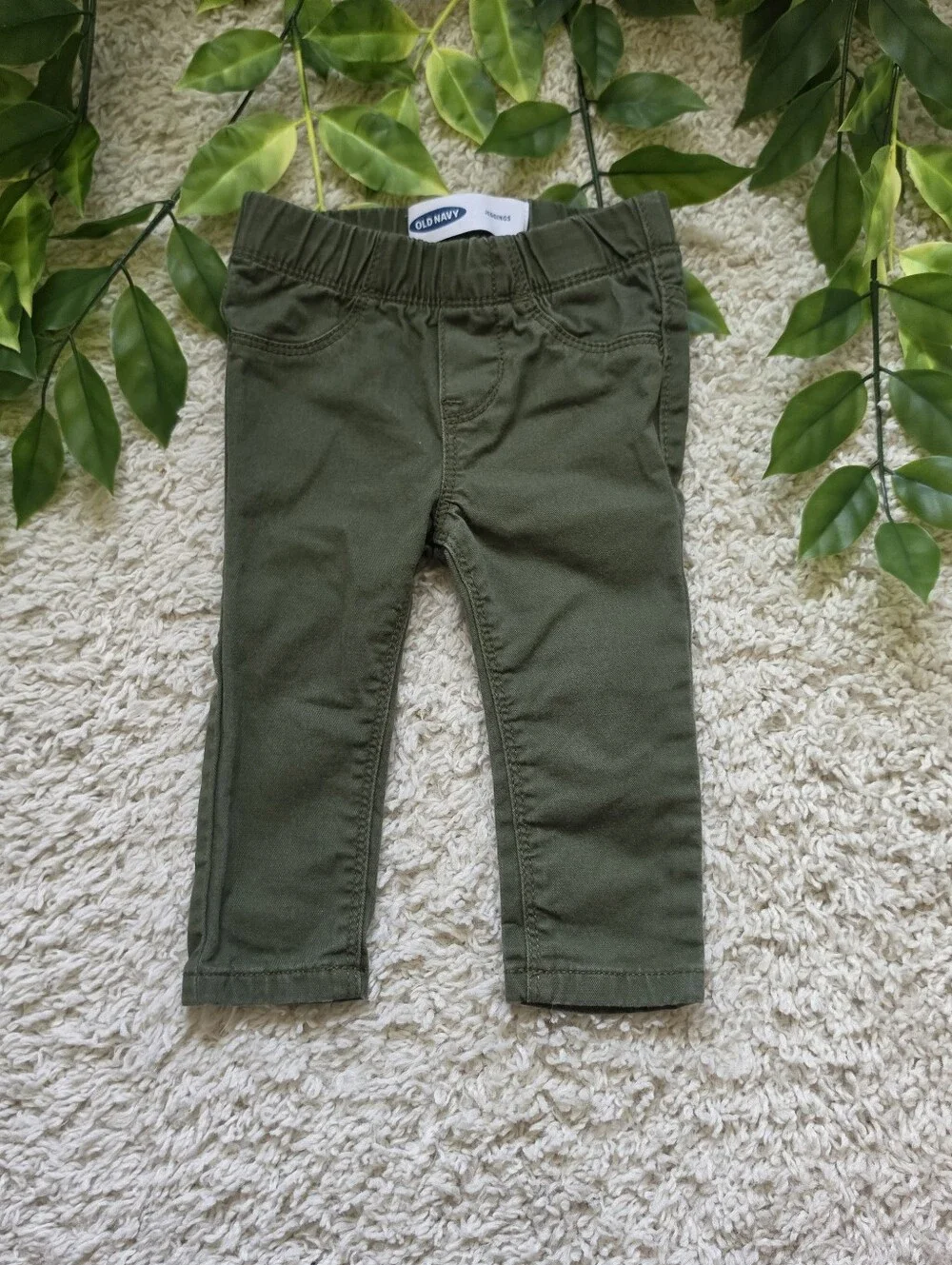 Baby Girl Olive Green Jeggings (12-18 Months)